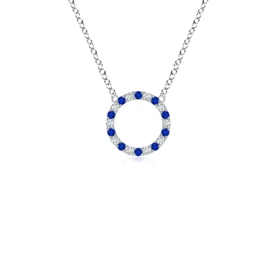 Angara Sapphire And Diamond Open Circle Eternity Pendant In Metallic