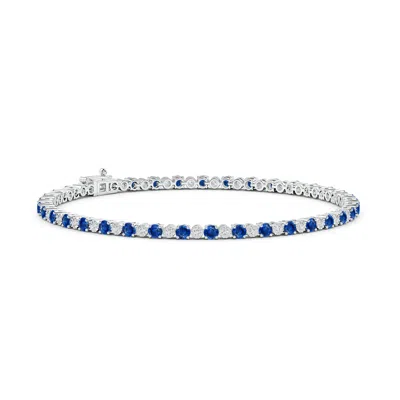 Angara Sapphire And Illusion Diamond Tennis Bracelet In Metallic