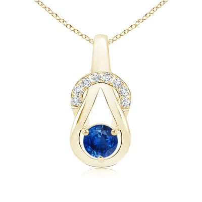 Angara Sapphire Infinity Knot Pendant With Diamonds In Gold