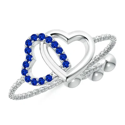 Angara Sapphire Intertwined Heart Bolo Ring In Metallic