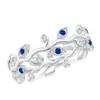 Angara Sapphire Vine And Leaf Eternity Ring In White Gold/deep Rich Blue