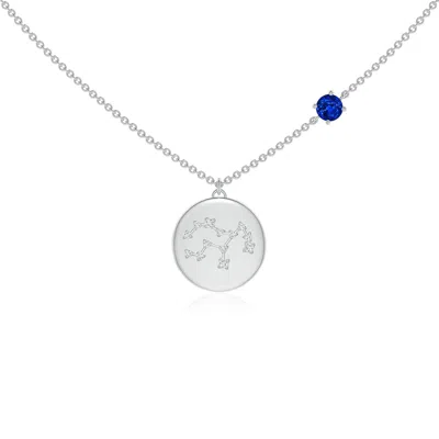 Angara Sapphire Virgo Constellation Medallion Pendant In Metallic