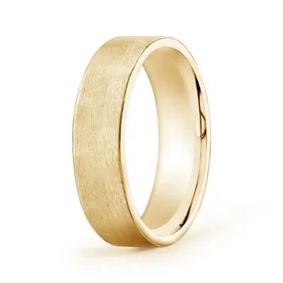 Angara Satin Finish Flat Surface Classic Wedding Band In Yellow Gold