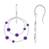 Angara Scattered Bezel Amethyst Twin Circle Earrings In White Gold/medium Dark Purple