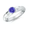Angara Semi Bezel Dome Tanzanite Ring With Diamond Accents In White Gold/deep Rich Violet Blue