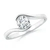 Angara Semi Bezel-set Solitaire Round Diamond Bypass Ring In White Gold/g