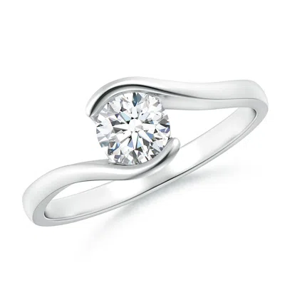 Angara Semi Bezel-set Solitaire Round Diamond Bypass Ring In Metallic