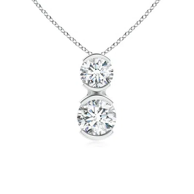 Angara Semi Bezel-set Two Stone Diamond Pendant In Metallic