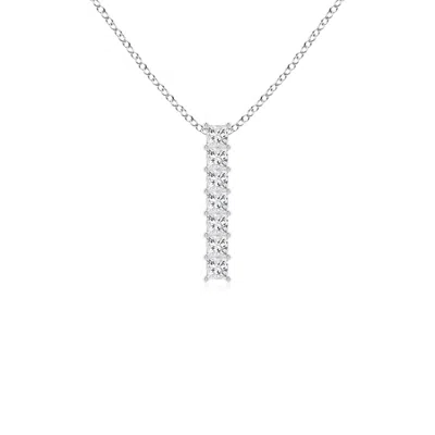 Angara Seven-stone Princess-cut Diamond Vertical Bar Pendant In White
