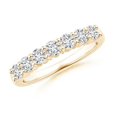 Angara Seven Stone Shared Prong-set Diamond Wedding Ring In Gold