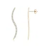 Angara Shangri-la - Brush Stroke Diamond 35mm Shangri-la Stud Earrings In Yellow Gold/h