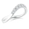Angara Shangri-la - Brush Stroke Diamond Half Eternity Shangri-la Ring In White Gold/h