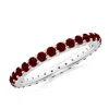 Angara Shared Prong Set Eternity Ruby Wedding Ring In White Gold/deep Rich Red