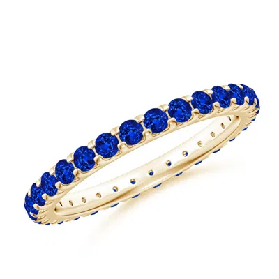Angara Shared Prong Set Eternity Sapphire Wedding Ring In Blue