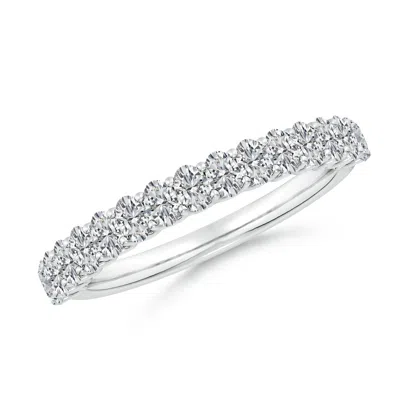 Angara Shared Prong-set Oval Diamond Half Eternity Wedding Ring In Metallic