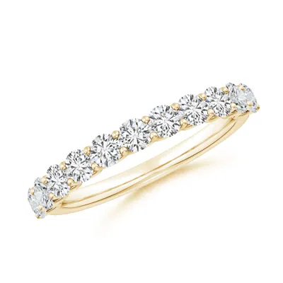 Angara Shared Prong-set Round Diamond Half Eternity Wedding Ring In Gold