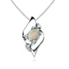 Angara Shell Style Oval Opal And Diamond Pendant In White Gold/milky With High Play Of Colour