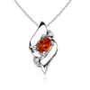 Angara Shell Style Oval Spessartite And Diamond Pendant In White Gold/mandarin Orange