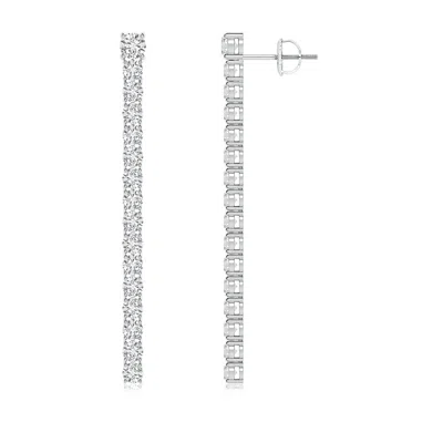 Angara Single Line Diamond Dangle Earrings In White
