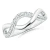 Angara Single Sided Diamond Criss-cross Infinity Ring In White Gold/g