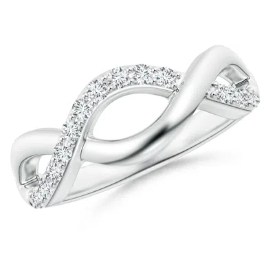 Angara Single Sided Diamond Criss-cross Infinity Ring In White