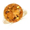 Angara Six Prong-set Round Citrine Cocktail Ring In Yellow Gold/deep Golden