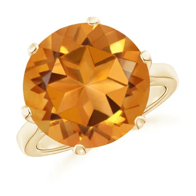 Angara Six Prong-set Round Citrine Cocktail Ring In Gold