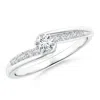 Angara Six Prong-set Solitaire Diamond Bypass Promise Ring In White Gold/g