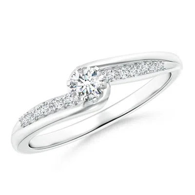 Angara Six Prong-set Solitaire Diamond Bypass Promise Ring In Metallic