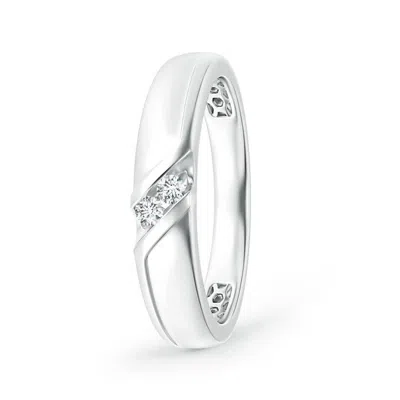 Angara Slanted Channel-set Diamond Two Stone Wedding Ring In White Gold/g