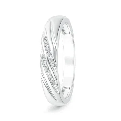 Angara Slanted Channel Set Diamond Wedding Ring For Him In White Gold/h