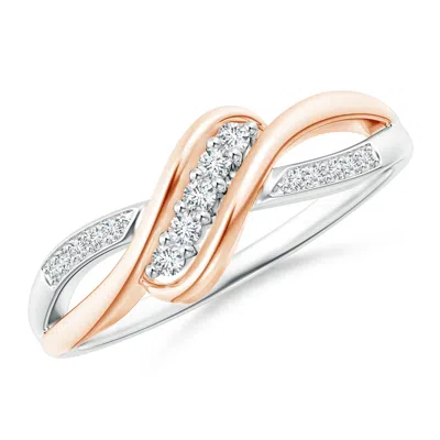 Angara Slanted Five Stone Diamond Bypass Ring In White