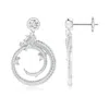 Angara Small Dragon Ear Danglers With Diamond In White Gold/i-j
