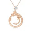 Angara Small Dragon Slider Pendant With Diamond In Rose Gold/i-j