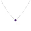 Angara Snowflake-cut Amethyst And Diamond Station Necklace In White Gold/dark Purple