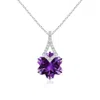 Angara Snowflake-cut Amethyst Kite-shaped Bale Pendant In White Gold/dark Purple