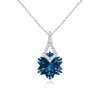Angara Snowflake-cut London Blue Topaz Kite-shaped Bale Pendant In White Gold/deep Greenish Blue