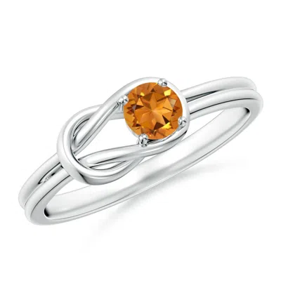Angara Solitaire Citrine Infinity Knot Ring In Metallic