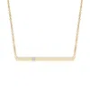 Angara Solitaire Diamond Bar Pendant Necklace In Yellow Gold/h