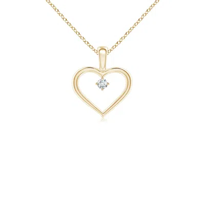 Angara Solitaire Diamond Heart Pendant In Gold