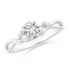 Angara Solitaire Diamond Leaf And Vine Engagement Ring