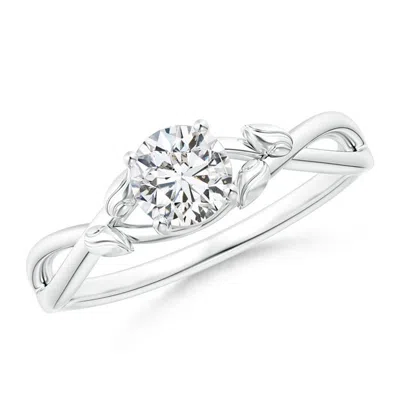 Angara Solitaire Diamond Leaf And Vine Engagement Ring