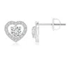 Angara Solitaire Diamond Open Heart Studs With Accents In White Gold/h
