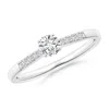 Angara Solitaire Diamond Tapered Shank Engagement Ring With Accents In White Gold/h