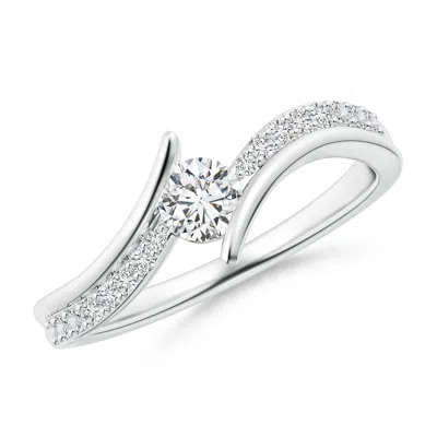 Angara Solitaire Diamond Twin Shank Bypass Engagement Ring In Metallic