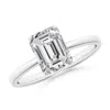 Angara Solitaire Emerald-cut Diamond Classic Engagement Ring In White Gold/i-j