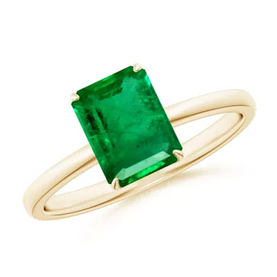 Angara Solitaire Emerald-cut Emerald Classic Engagement Ring In Green