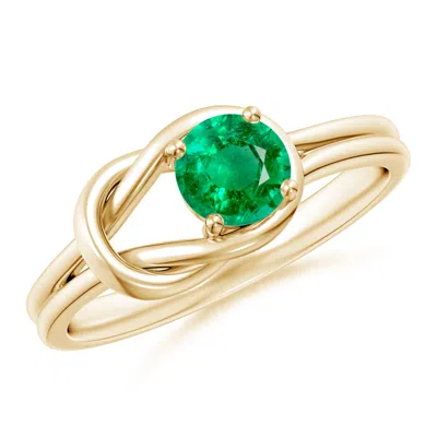 Angara Solitaire Emerald Infinity Knot Engagement Ring In Green