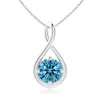 Angara Solitaire Fancy Intense Blue Diamond Twist Bale Pendant