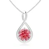 Angara Solitaire Fancy Intense Pink Diamond Twist Bale Pendant